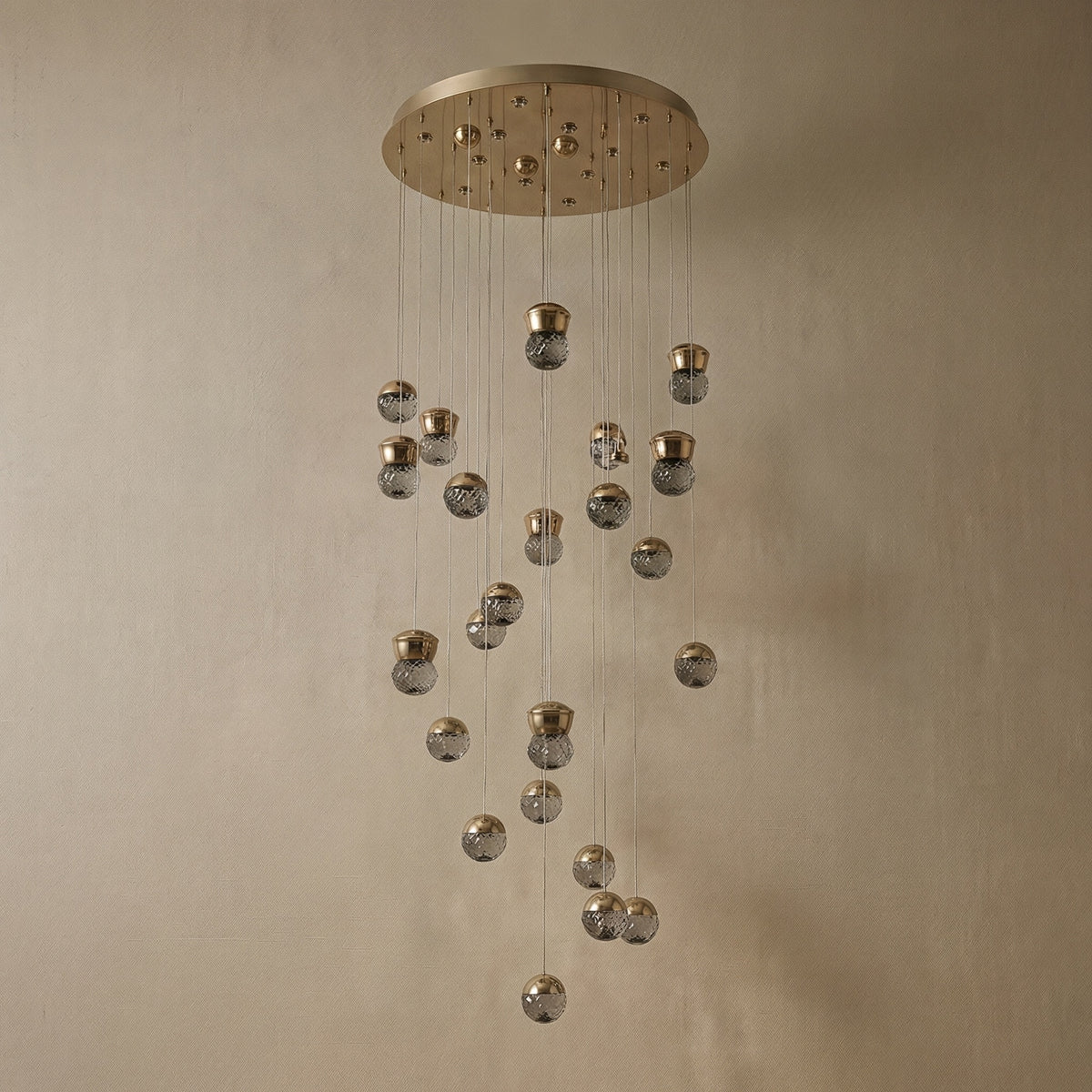 Yiosi Glorious Grand Cascading Crystal Pendant Light - dark