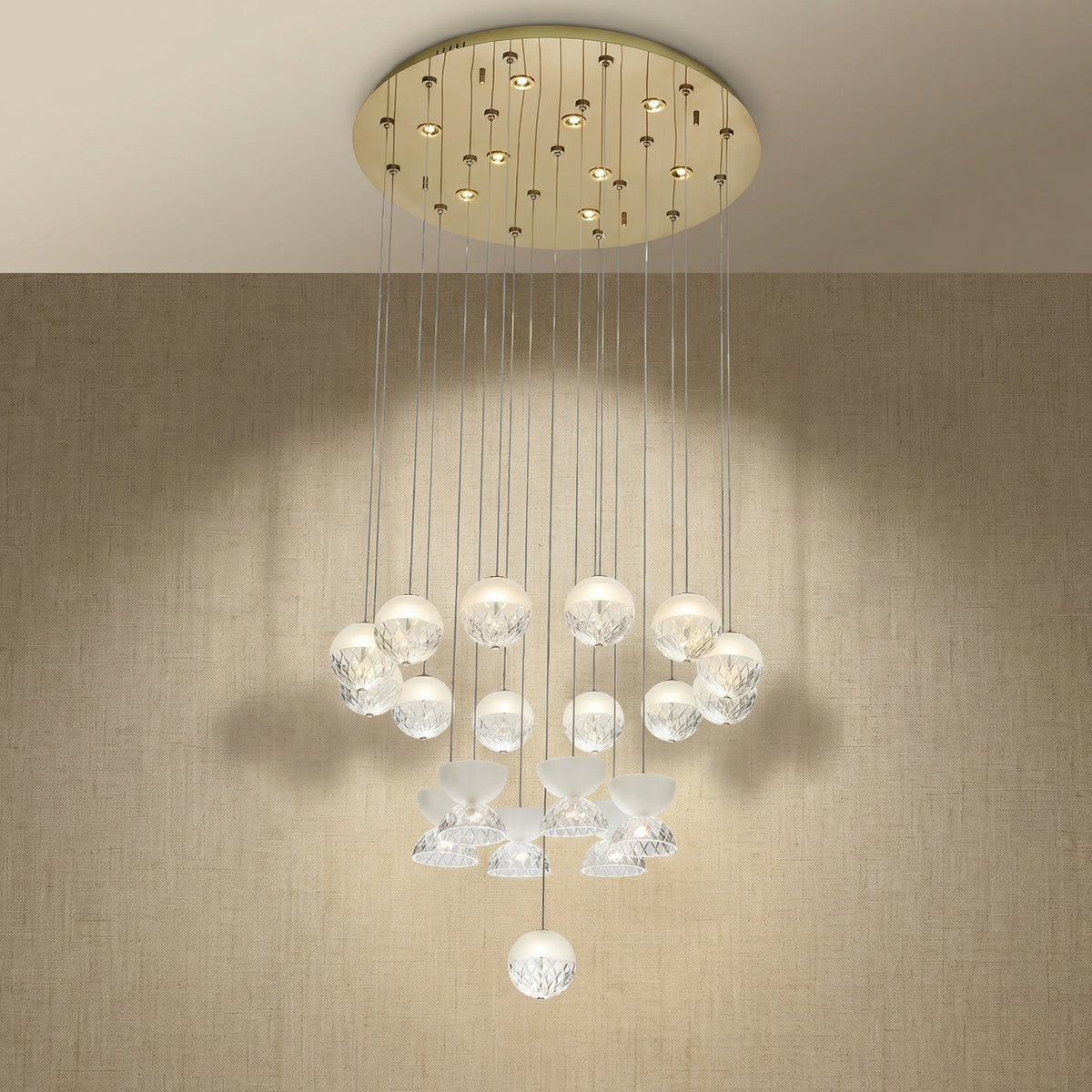 Yiosi Glorious Grand Cascading Crystal Pendant Light - 31" (Dia 800mm)