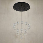 Yiosi Glorious Grand Frosted Crystal Pendant Light - dark