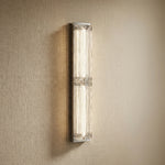 Yiosi Halo Double Glass Wall Sconce - Chrome + clear glass