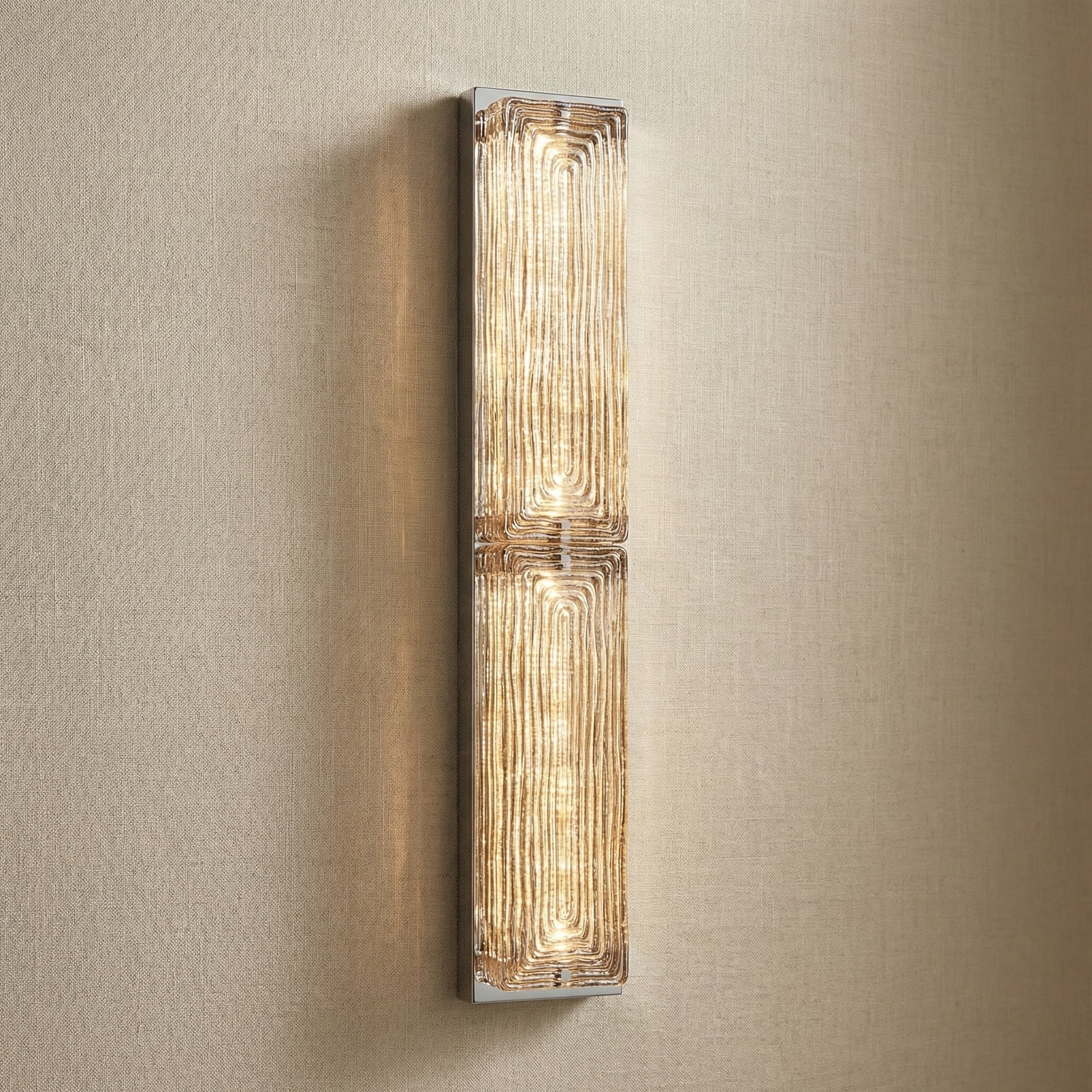 Yiosi Halo Double Glass Wall Sconce - Chrome + gold glass