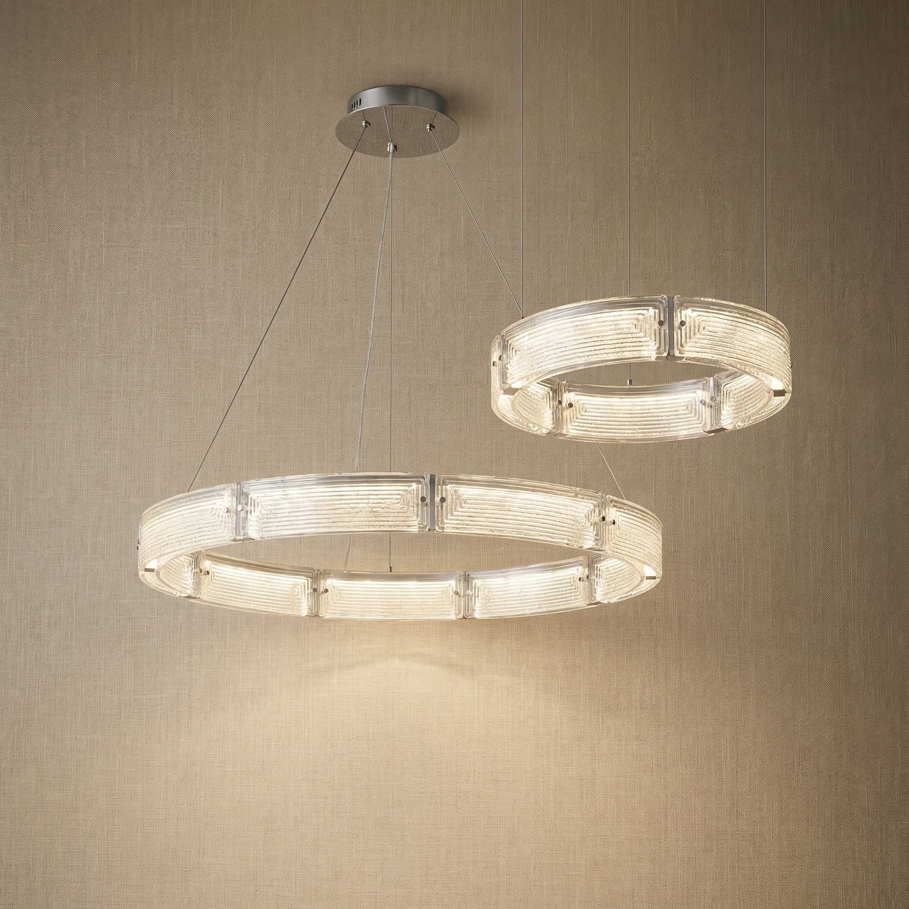 Yiosi Halo Glass Pendant Light - 39" (Dia 1000mm)