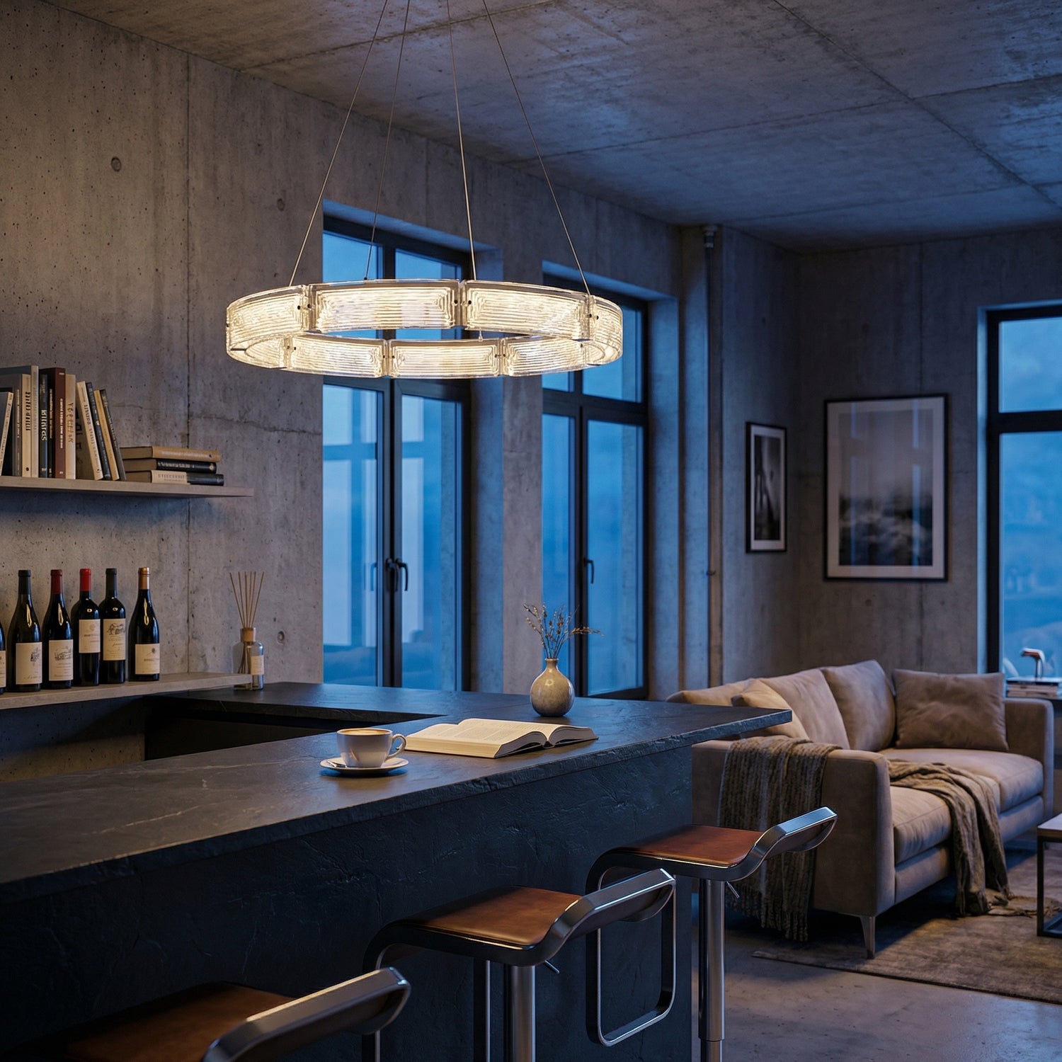 Yiosi Halo Glass Pendant Light - scene-3