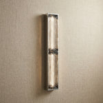 Yiosi Halo Mini Glass Wall Sconce - Chrome + smoky glass