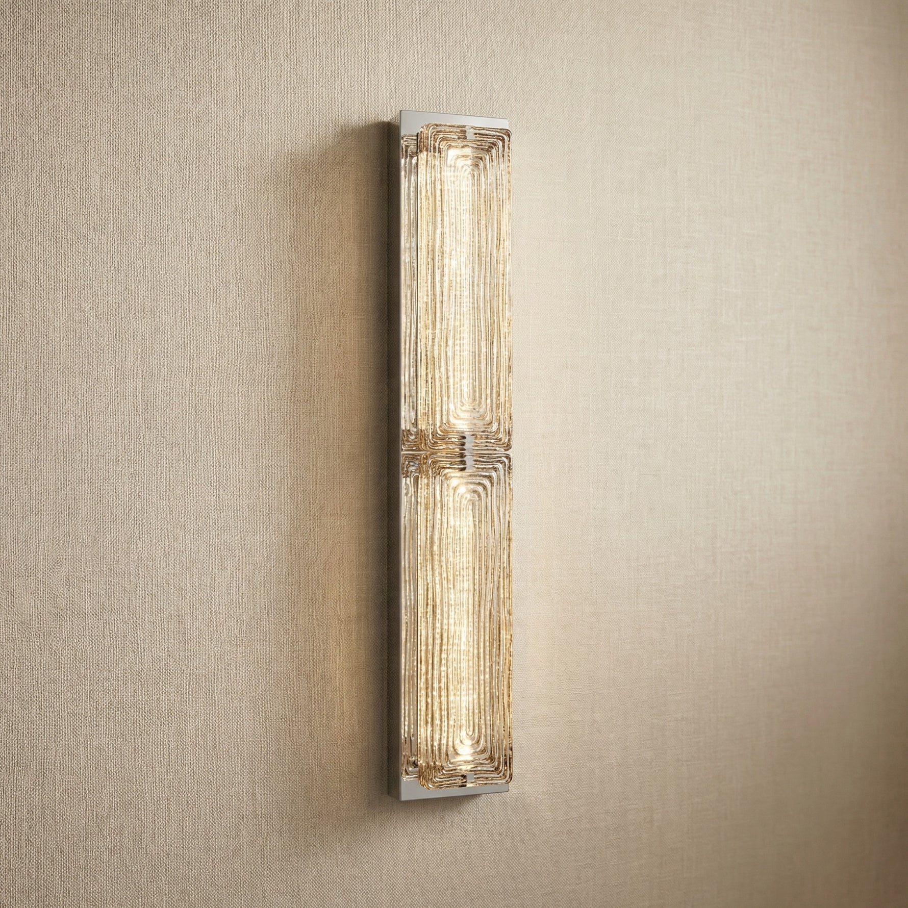 Yiosi Halo Mini Glass Wall Sconce - Chrome + gold glass
