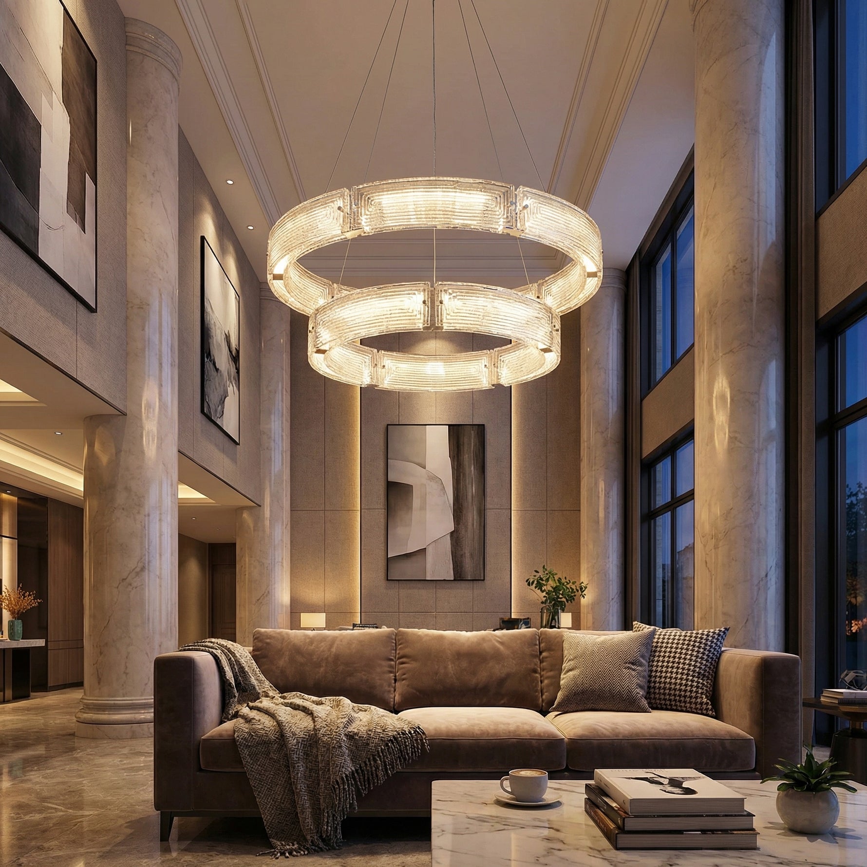 Yiosi Halo Nested Glass Pendant Light - scene-3