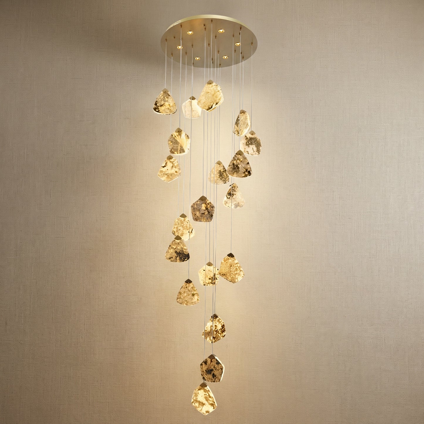 Yiosi High Luxury Cascading Natural Stone Pendant Light - 31" (Dia 800mm)