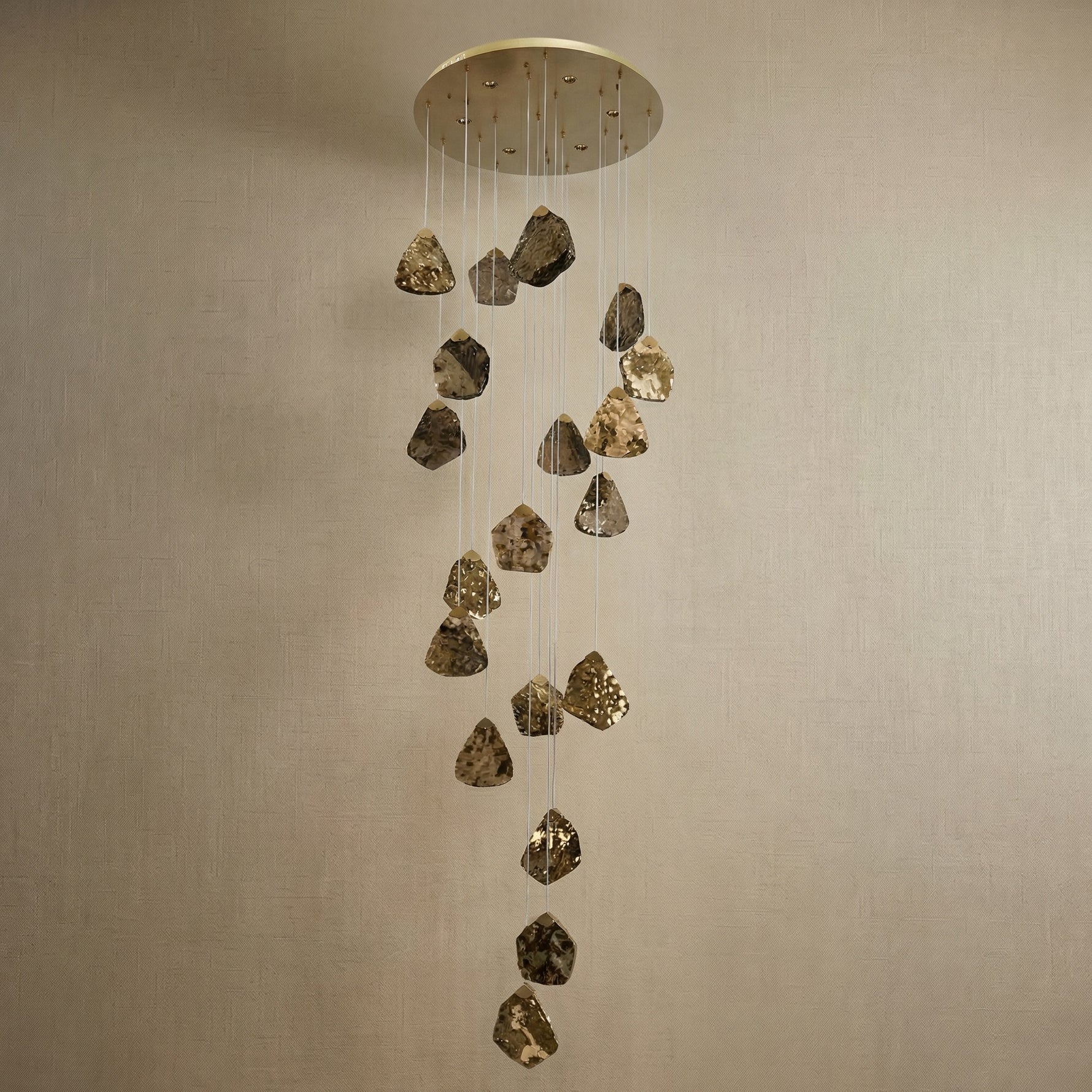 Yiosi High Luxury Cascading Natural Stone Pendant Light - dark