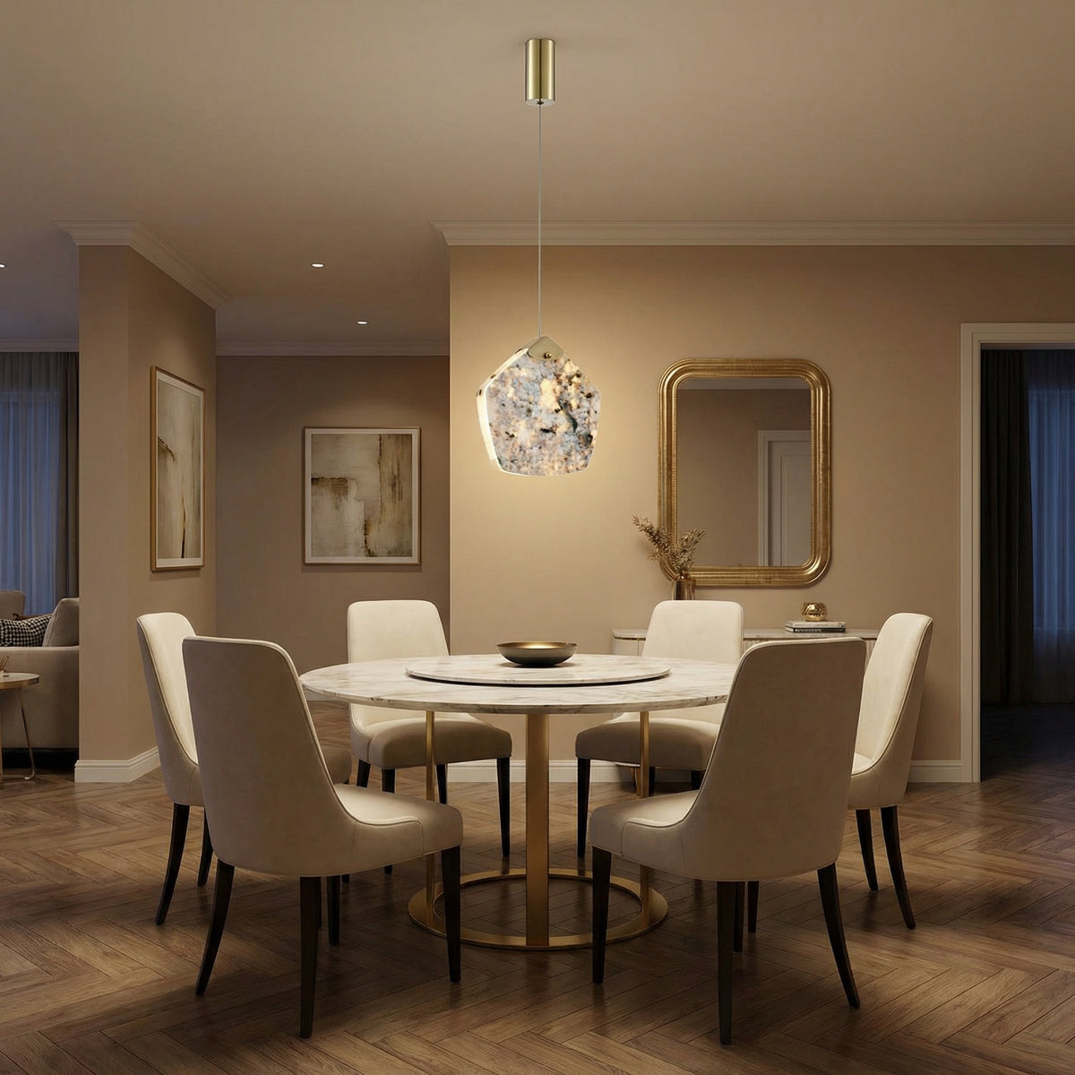 Yiosi High Luxury Mini Natural Stone Pendant Light Style B - scene-1