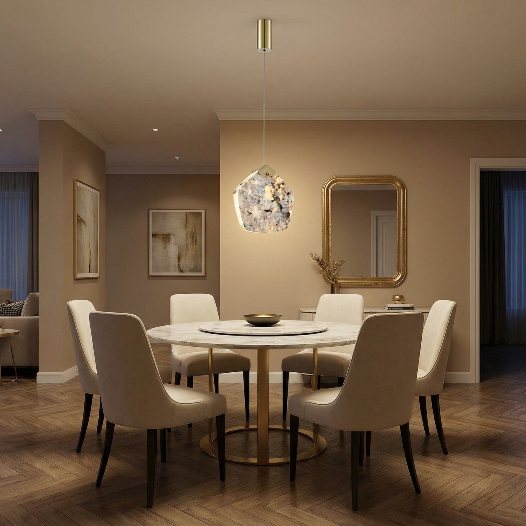 Yiosi High Luxury Mini Natural Stone Pendant Light Style B - scene-1