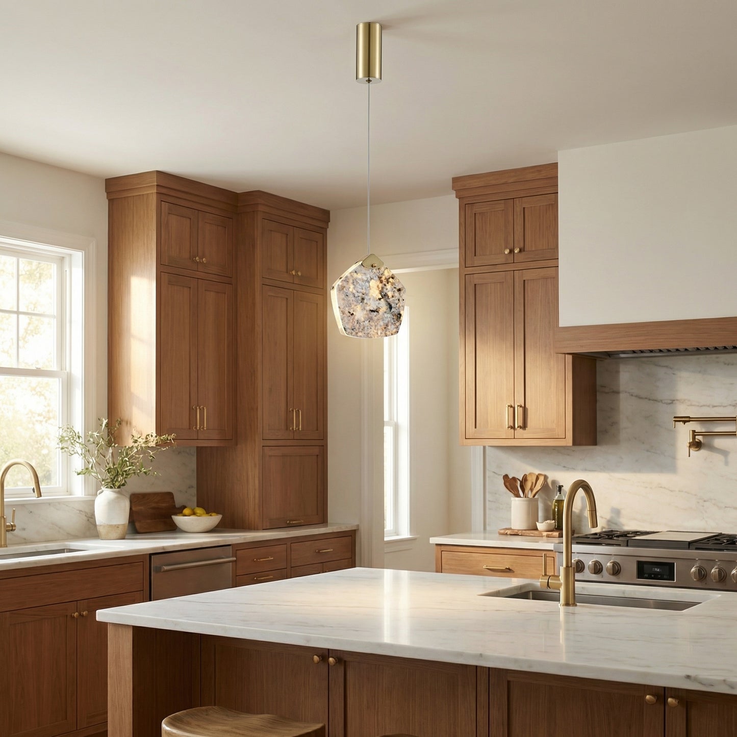 Yiosi High Luxury Mini Natural Stone Pendant Light Style B - scene-2