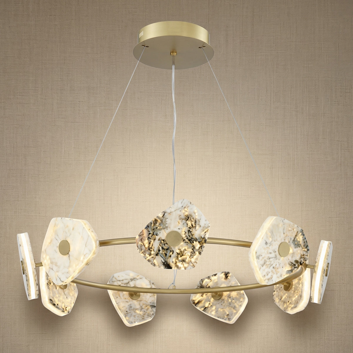 Yiosi High Luxury Natural Stone Pendant Light 39" - 39" (Dia 1000mm)