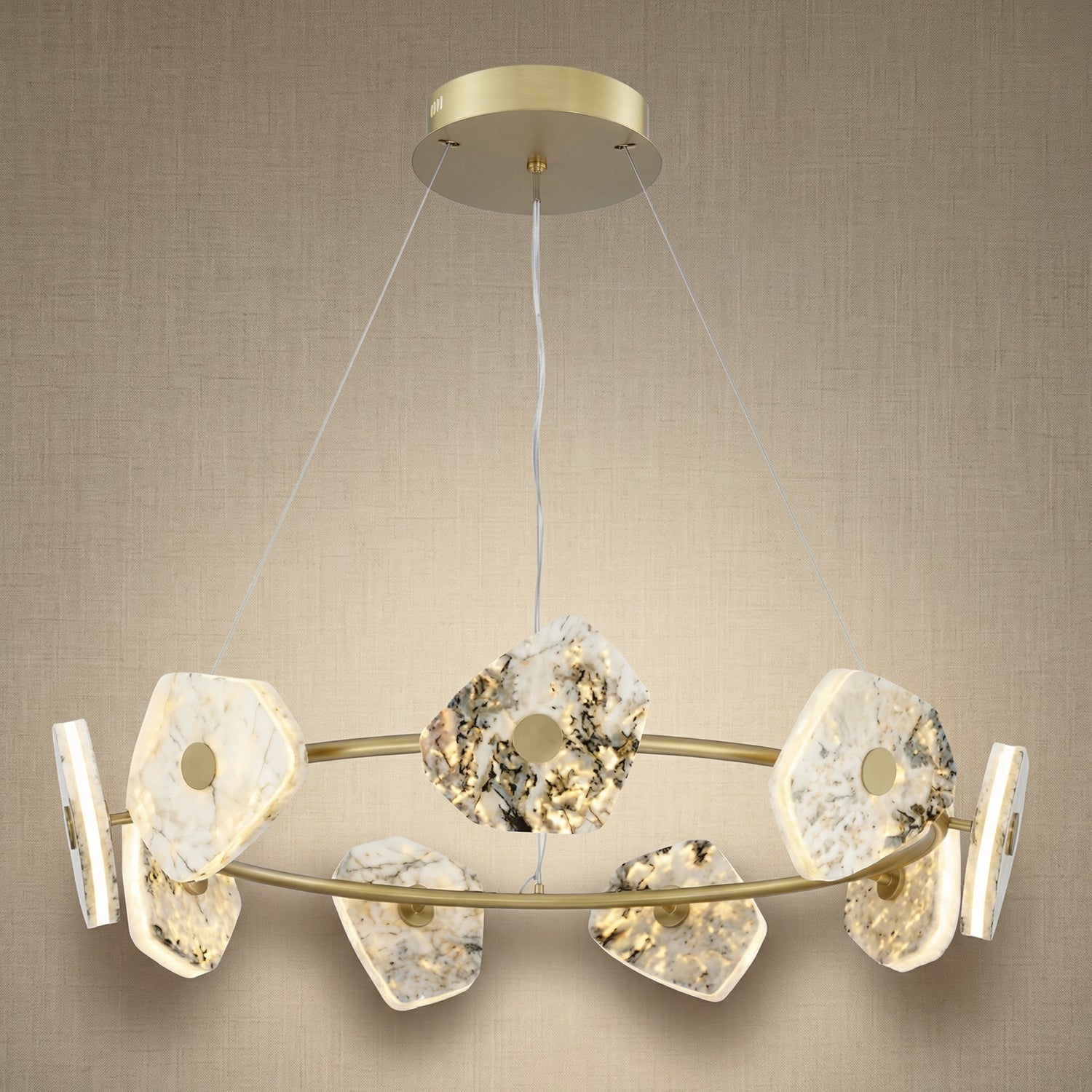 Yiosi High Luxury Natural Stone Pendant Light 39" - 39" (Dia 1000mm)