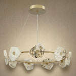 Yiosi High Luxury Natural Stone Pendant Light 39" - dark
