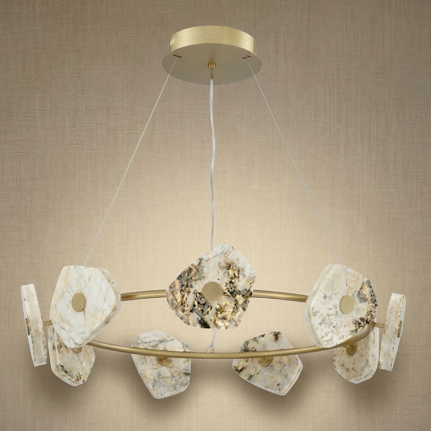 Yiosi High Luxury Natural Stone Pendant Light 39" - dark