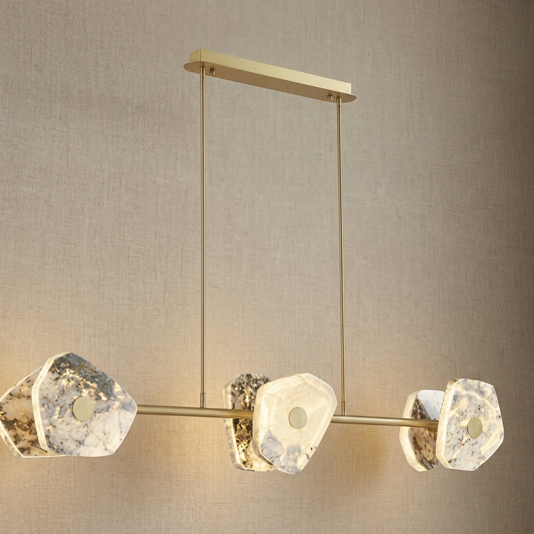 Yiosi High Luxury Natural Stone Pendant Light 39" - 47" Linear (L1200mm)