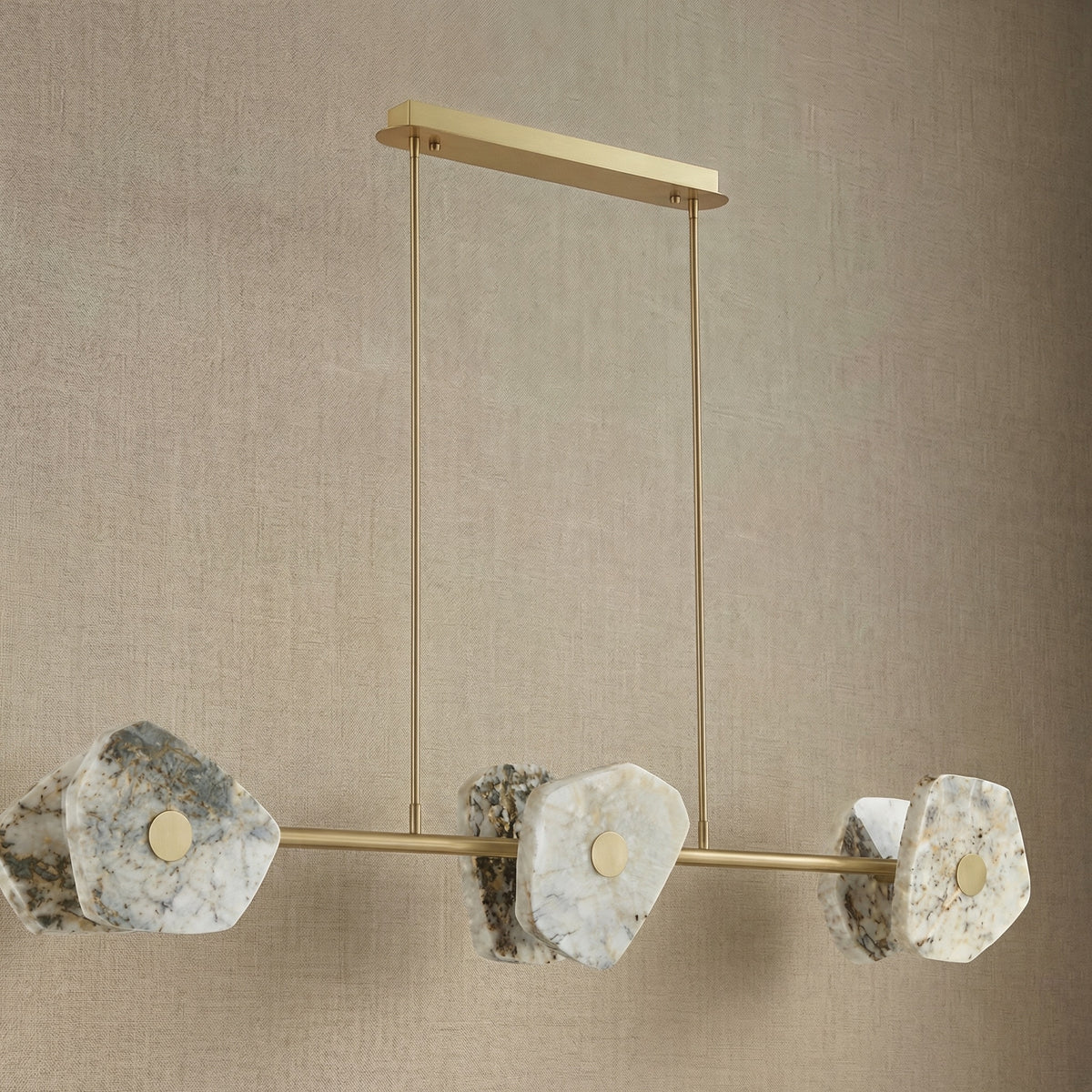 Yiosi High Luxury Natural Stone Pendant Light 39" - dark