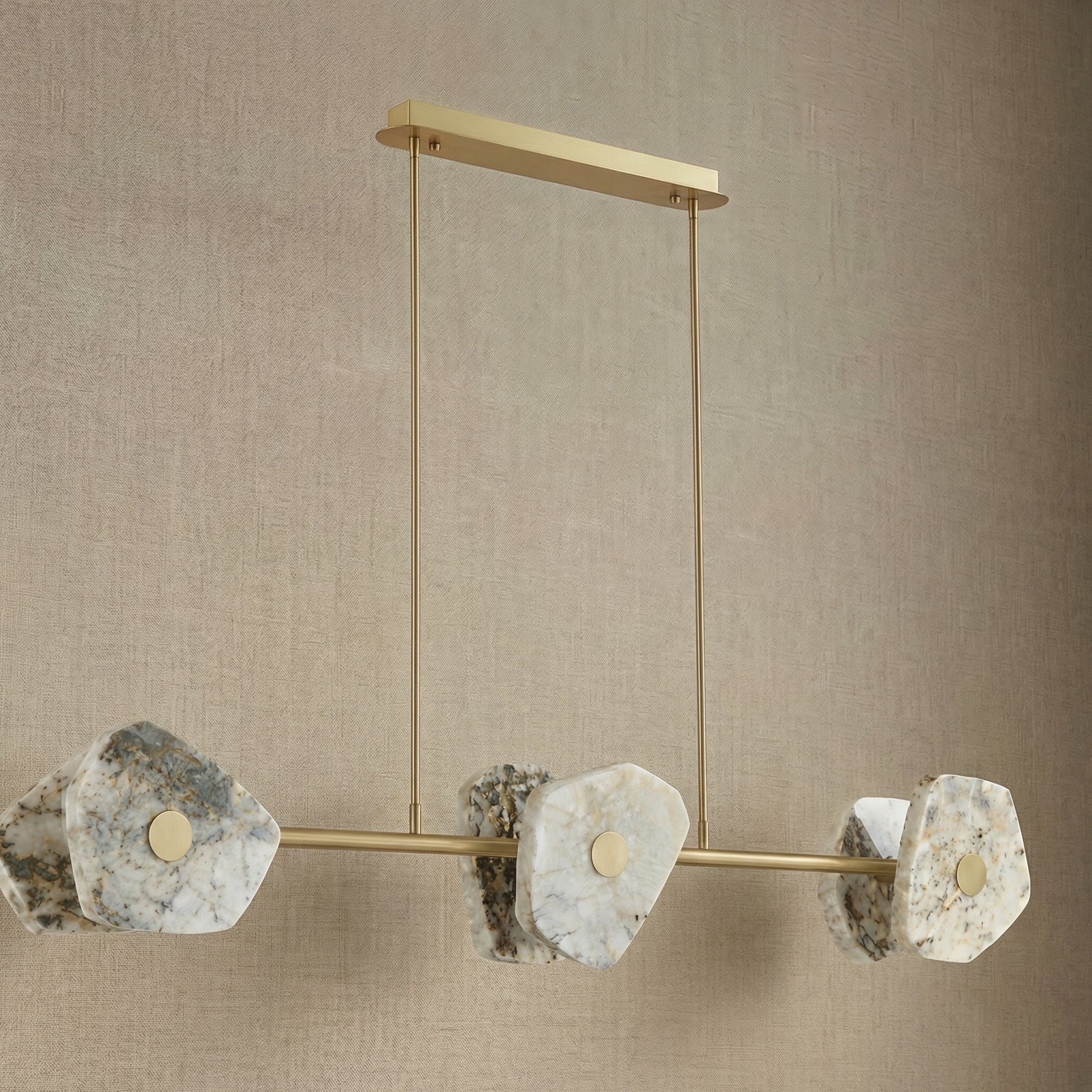 Yiosi High Luxury Natural Stone Pendant Light 39" - dark