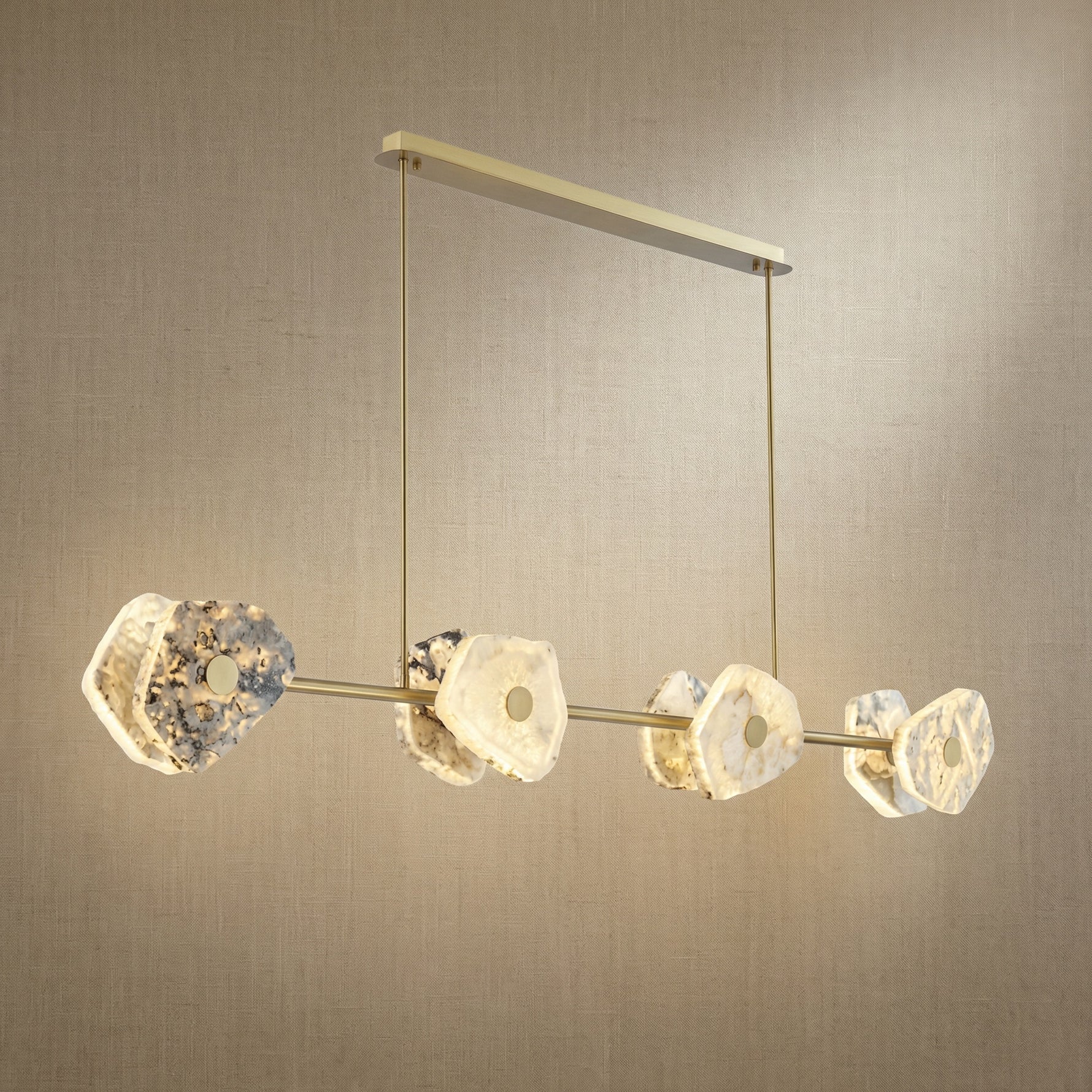 Yiosi High Luxury Natural Stone Pendant Light 39" - 63" Linear (L1600mm)