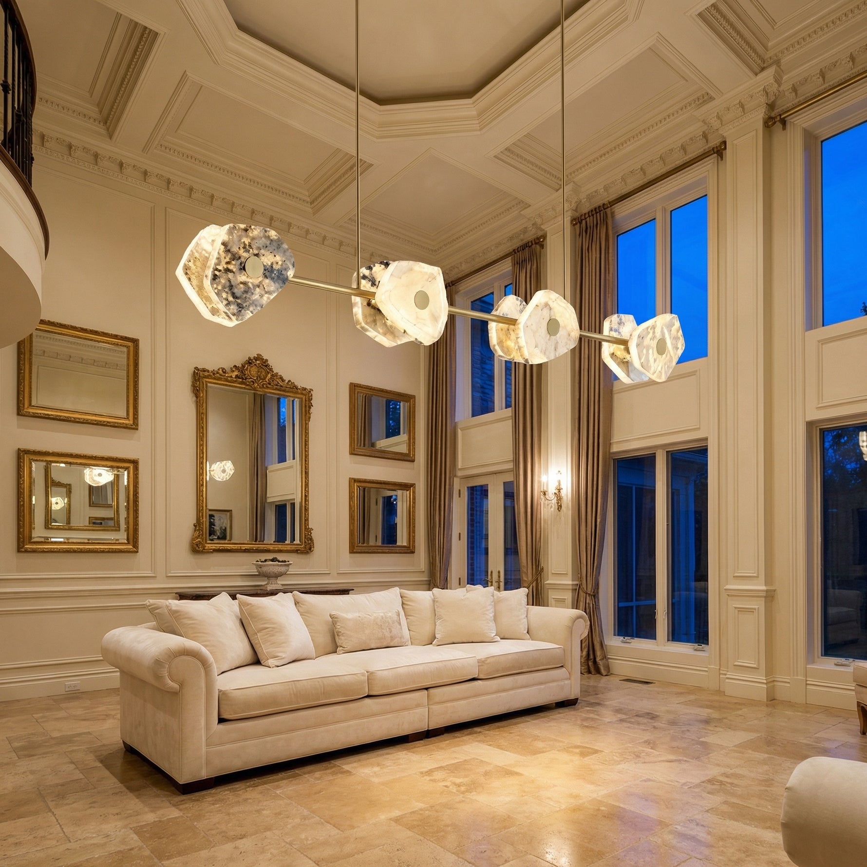 Yiosi High Luxury Natural Stone Pendant Light 39" - scene-1