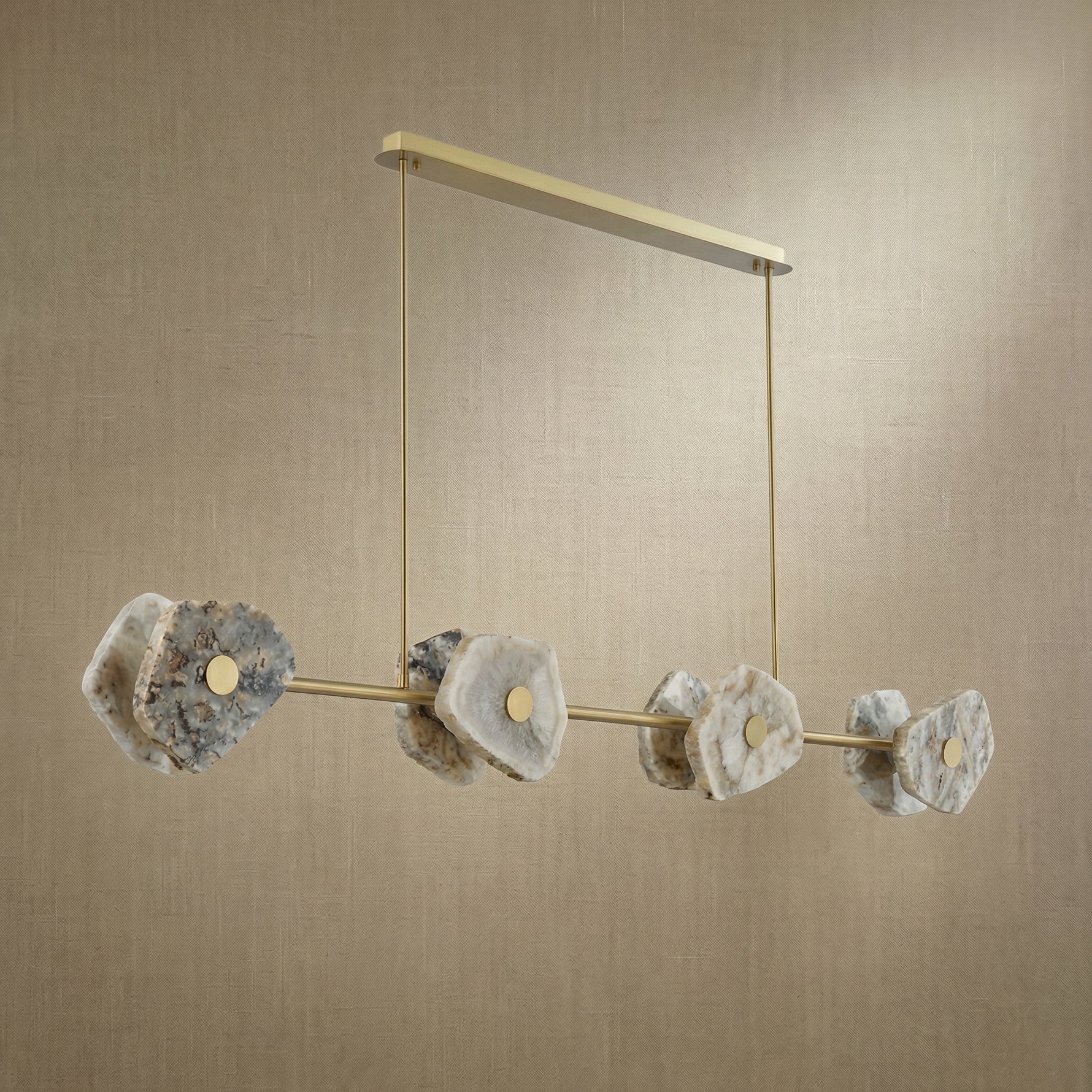 Yiosi High Luxury Natural Stone Pendant Light 39" - dark