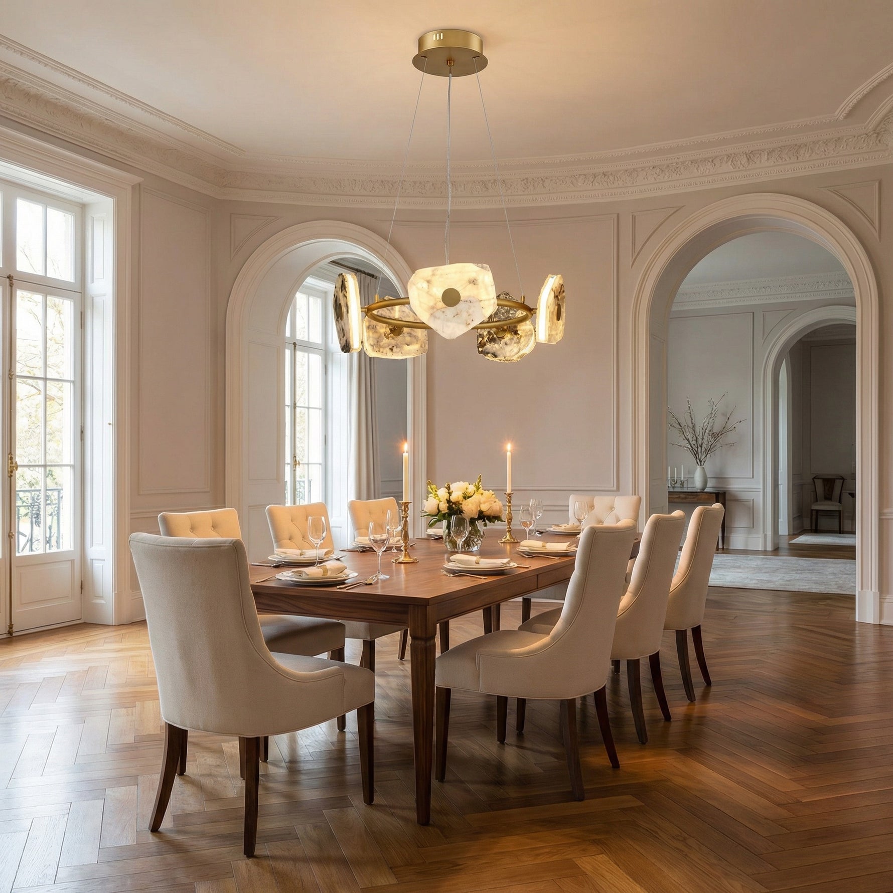 Yiosi High Luxury Natural Stone Pendant Light 39" - scene-2