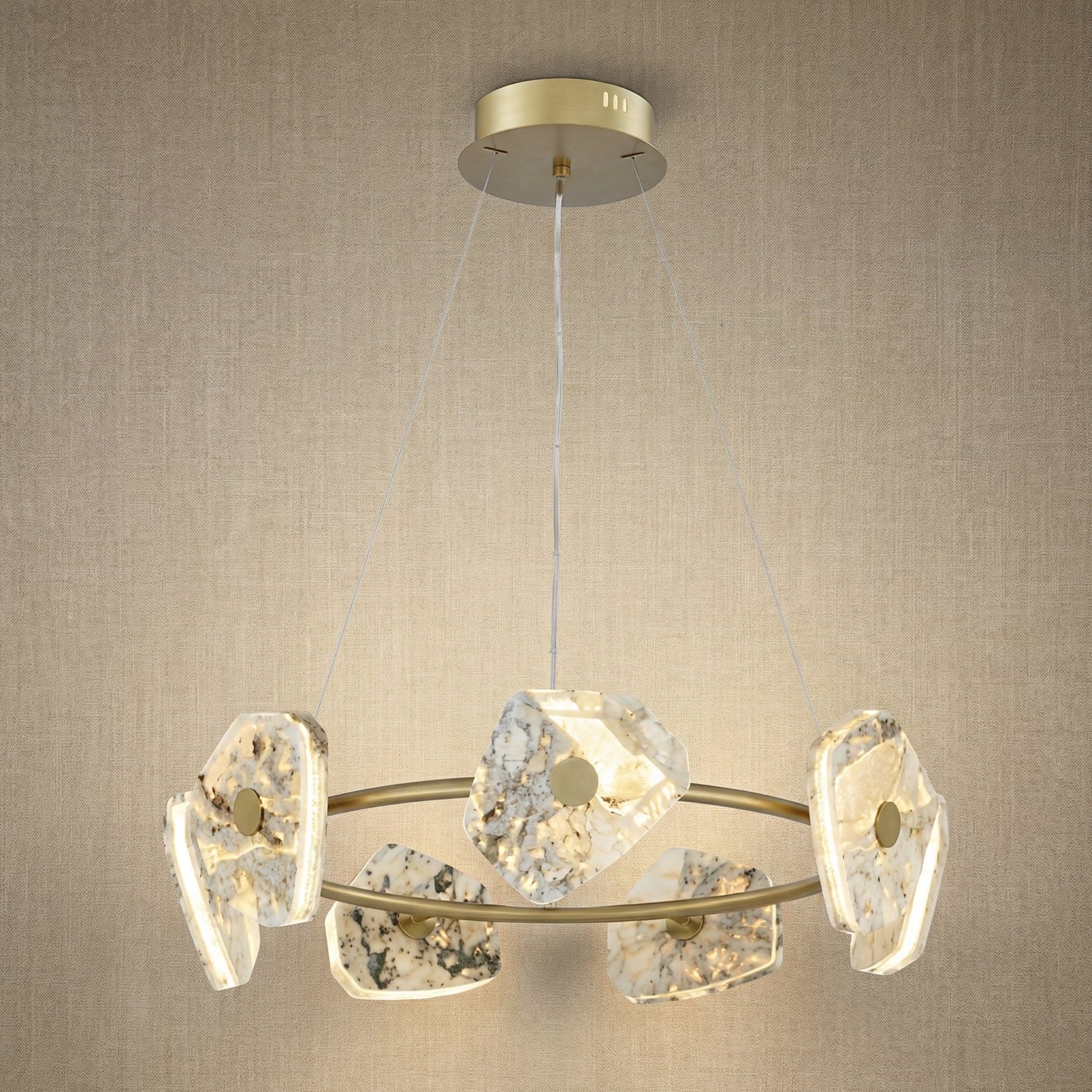 Yiosi High Luxury Natural Stone Pendant Light 39" - 31" (Dia 800mm)