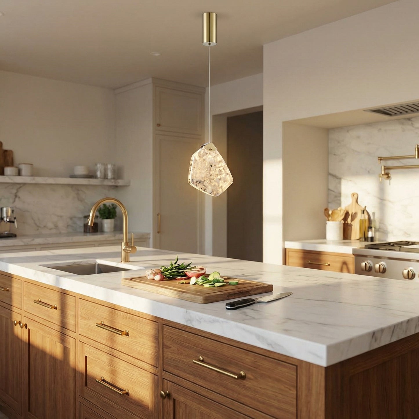 Yiosi High Luxury Natural Stone Pendant Light Style B - scene-2