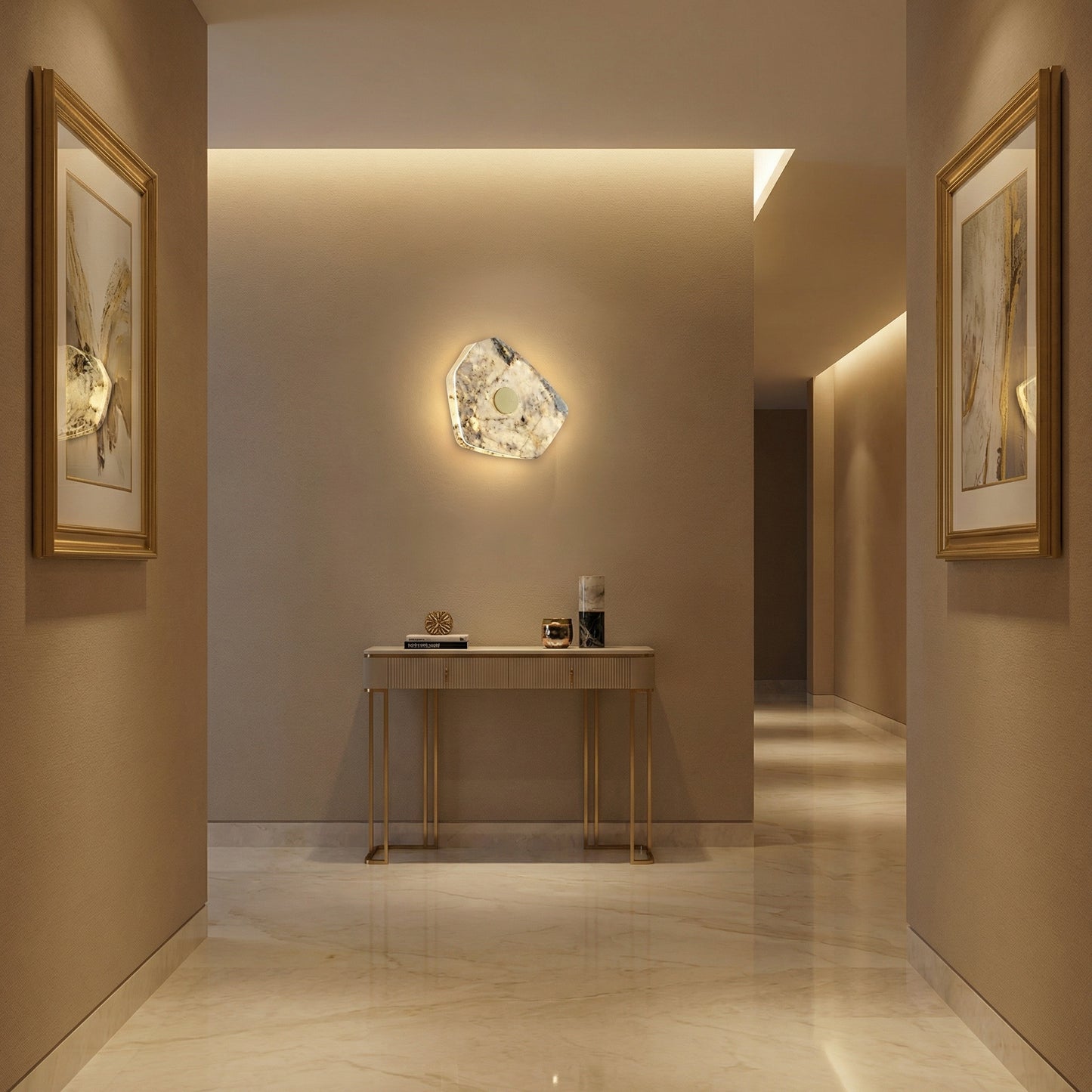 Yiosi High Luxury Natural Stone Wall Sconce 8" Style B - scene-1