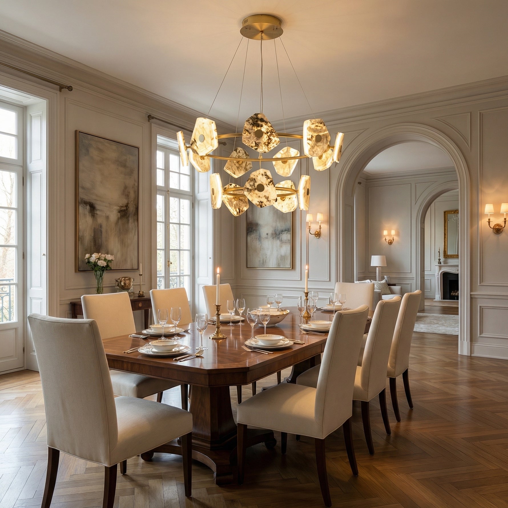 Yiosi High Luxury Nested Natural Stone Pendant Light - scene-2