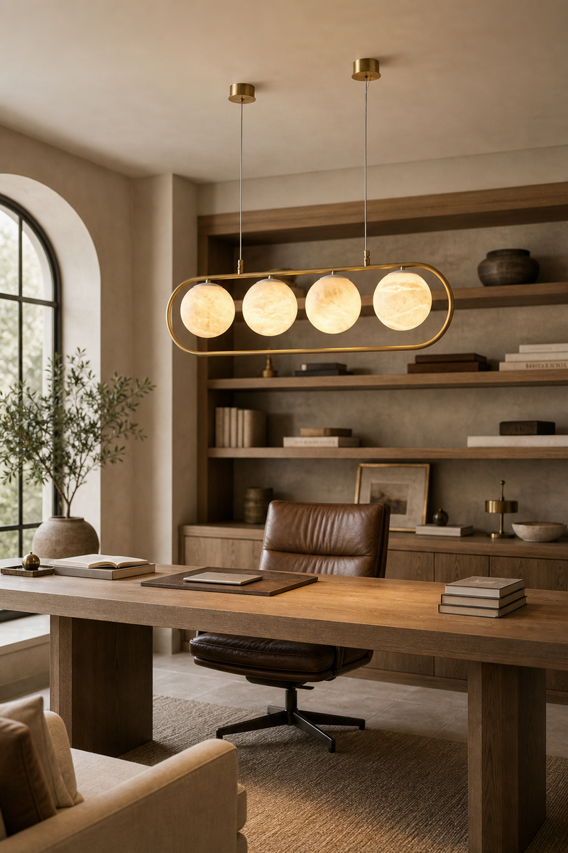 A low line over the working desk