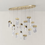 Knox Oval Fluted Glass Chandelier 39" L – lights off