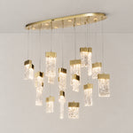 Knox Oval Fluted Glass Chandelier 39" L – lights on