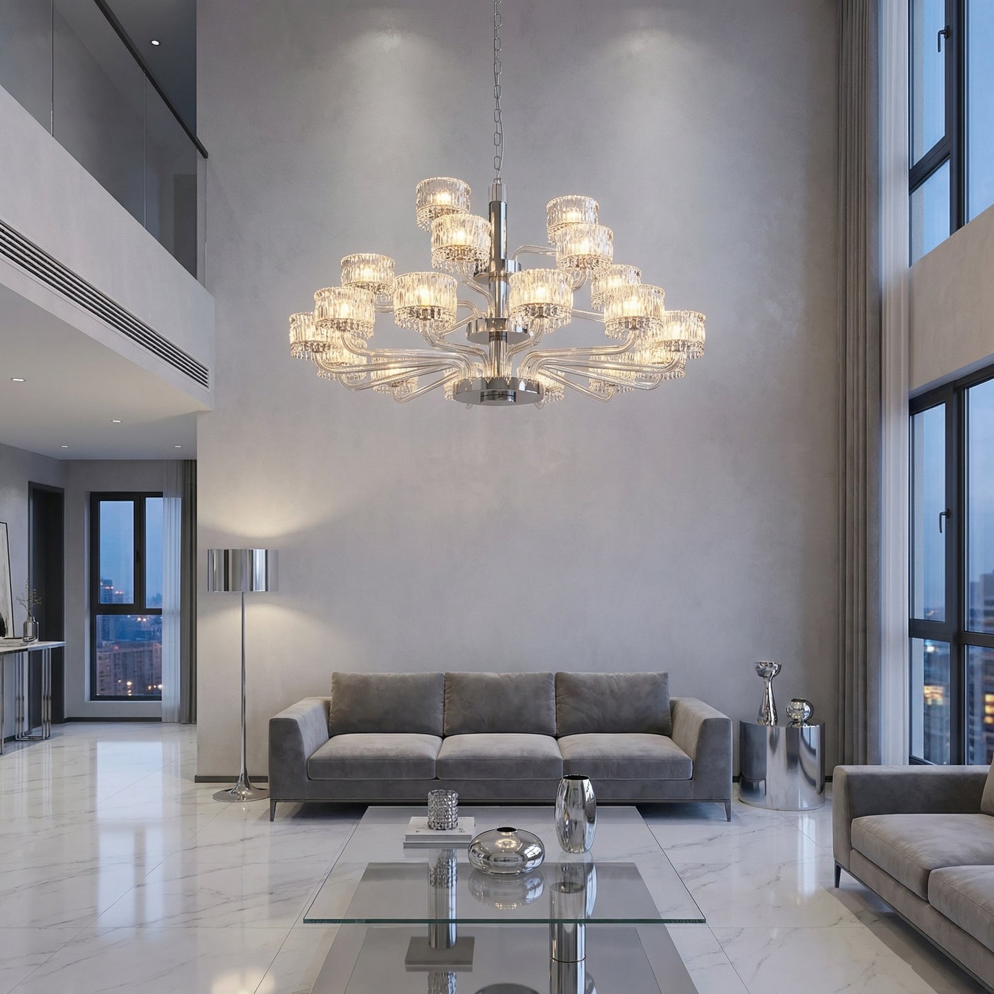 Yiosi Liguang 3-Tier Nested Crystal Pendant Light - scene-1