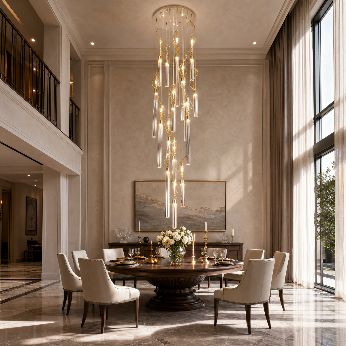Yiosi Flowing Branch Cascading Glass Chandelier 24"
