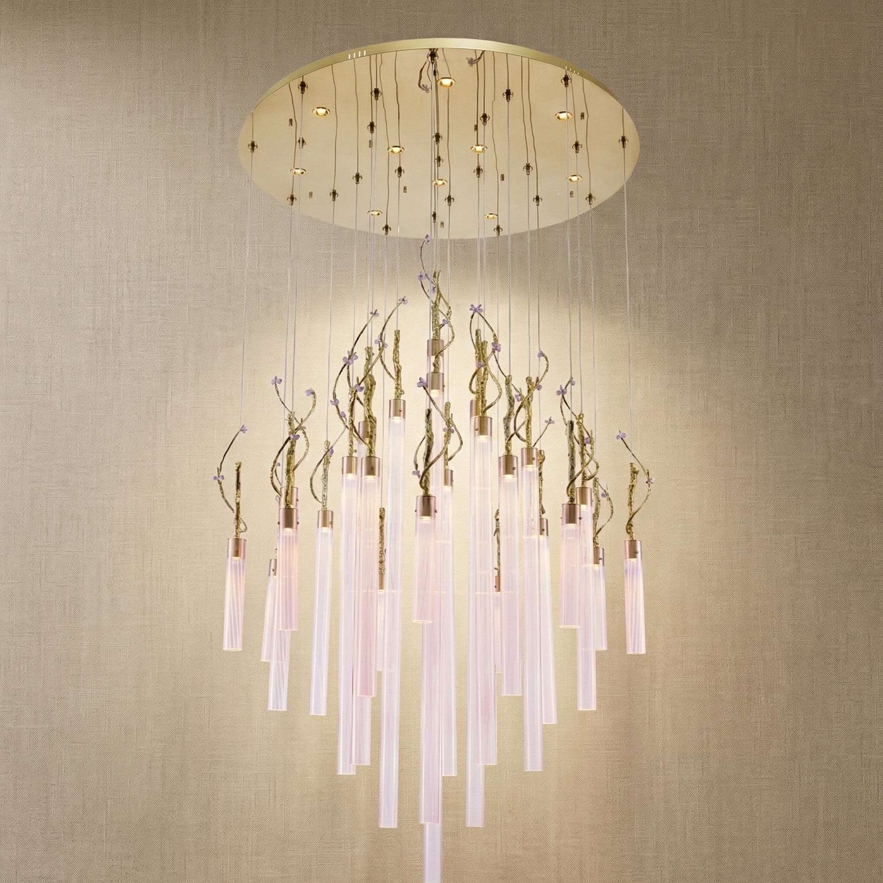 Yiosi Liuzhi Cascading Glass Pendant Light 47" - 47" (Dia 1200mm)
