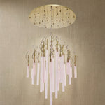 Yiosi Liuzhi Cascading Glass Pendant Light 47" - dark