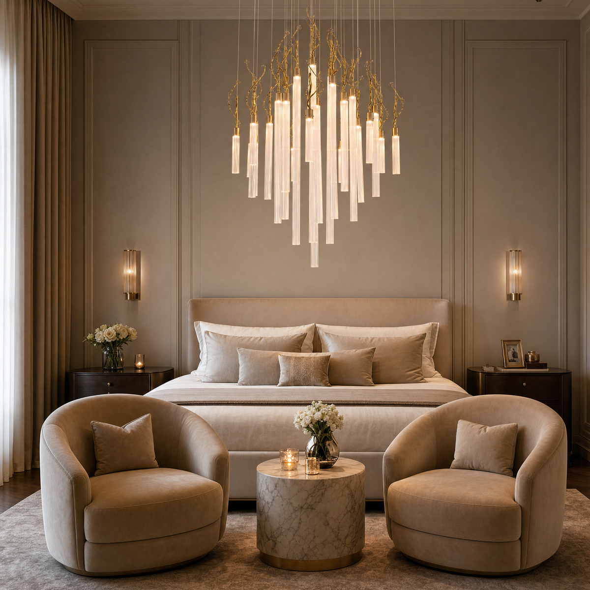 Yiosi Flowing Branch Cascading Glass Chandelier 47"
