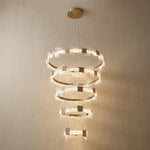 Yiosi Liying Cascading Multi-Tier Glass Pendant Light - 47" (Dia 1200mm)