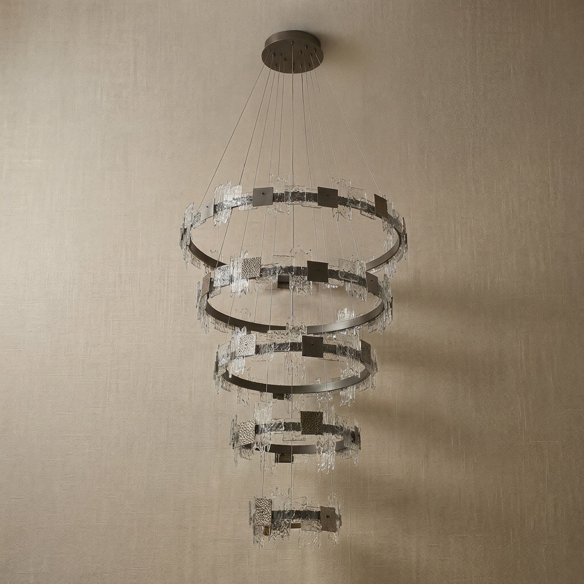 Yiosi Liying Cascading Multi-Tier Glass Pendant Light - dark
