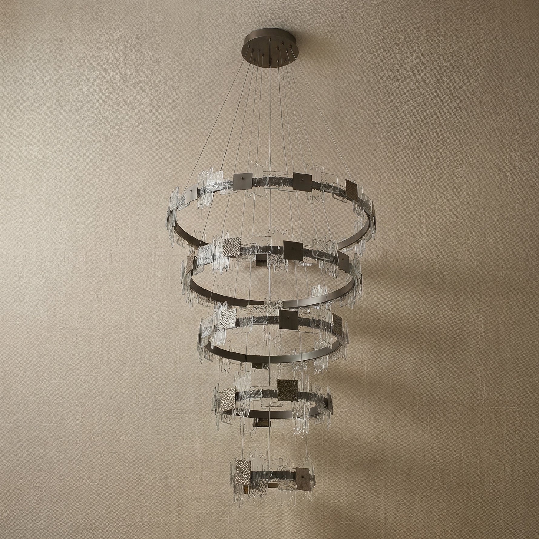 Yiosi Liying Cascading Multi-Tier Glass Pendant Light - dark