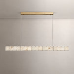 Madison Linear Alabaster Chandelier – lights off