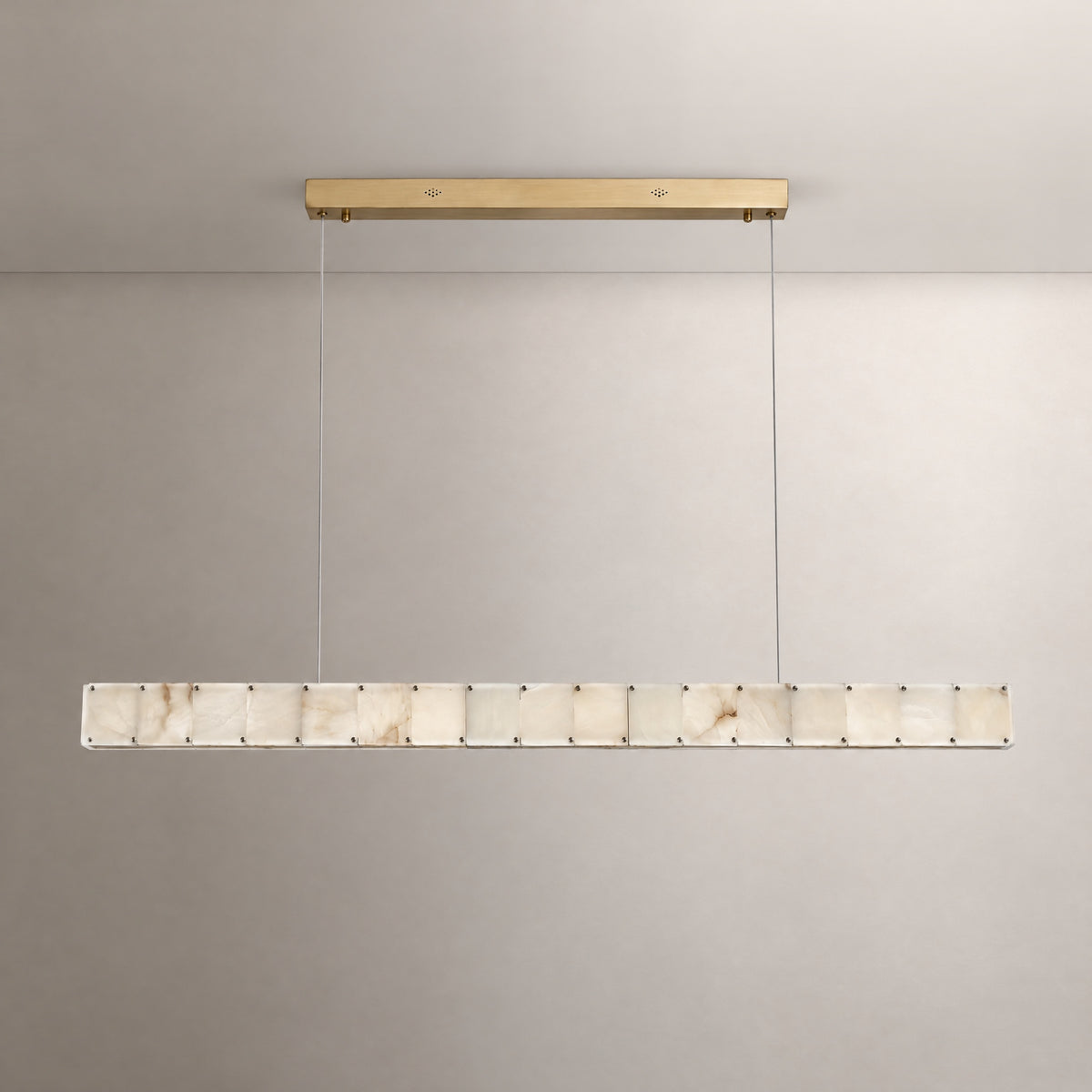 Madison Linear Alabaster Chandelier – lights off
