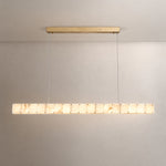 Madison Linear Alabaster Chandelier – lights on