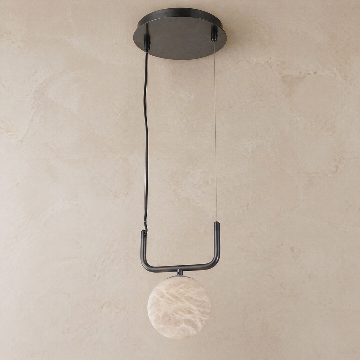 Adjustable Orb Pendant Alabaster — D260 — mra-adjustable-orb-pendant-d260-dark