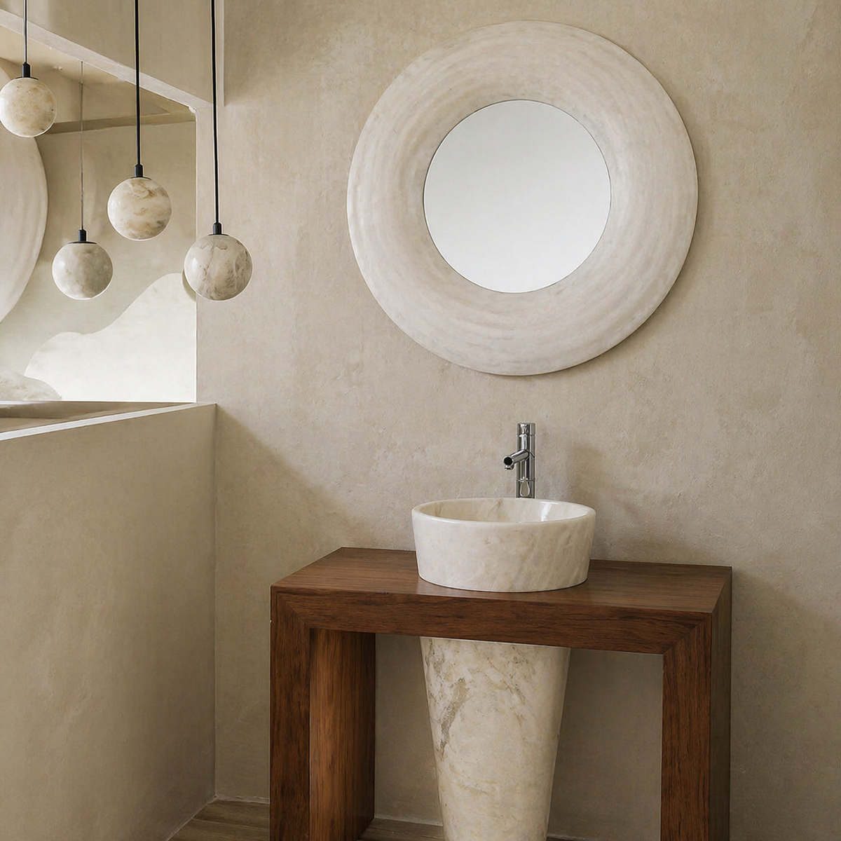 Alabaster Mirror D6 Alabaster Wall Sconce — L900 — mra-alabaster-mirror-d6-l900-dark