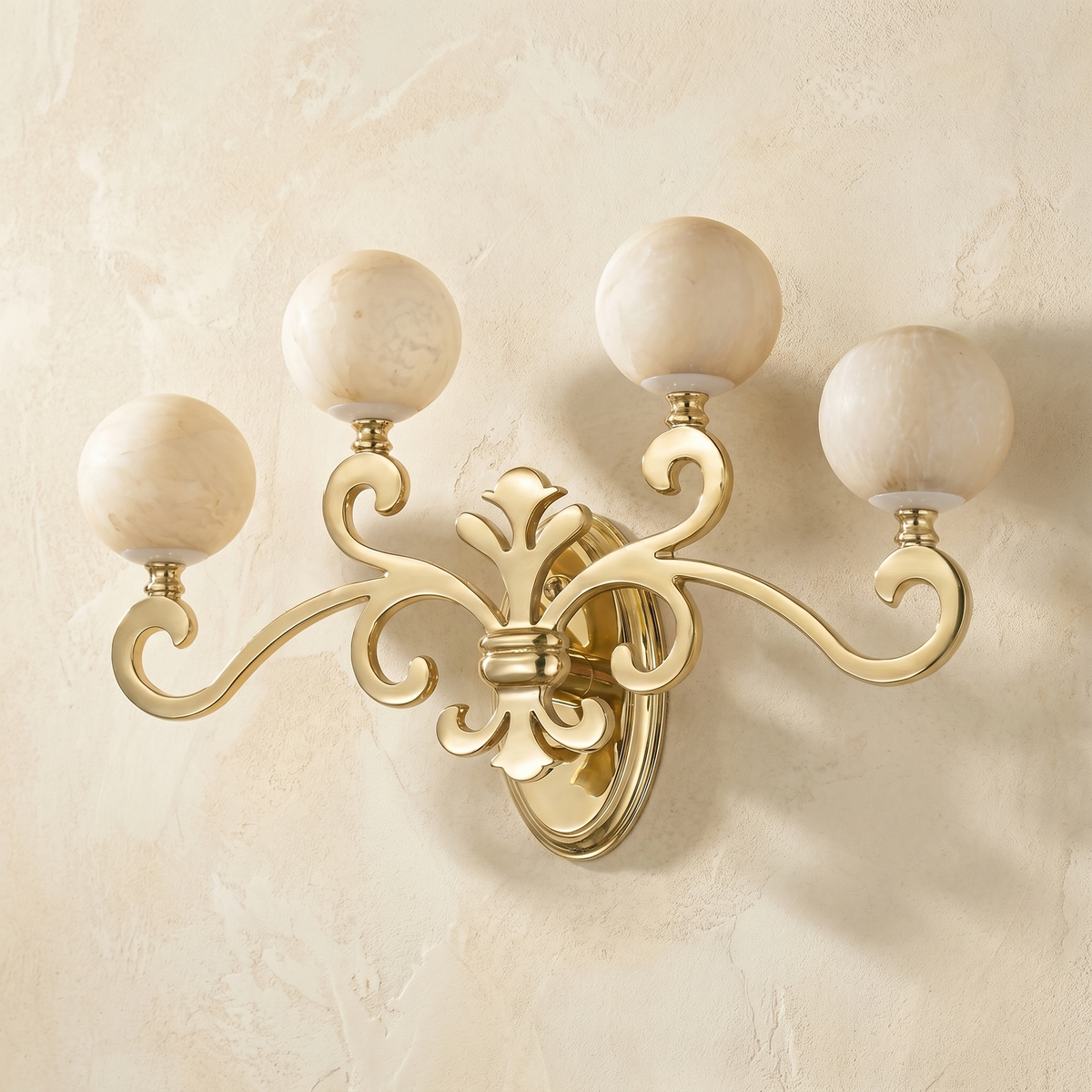 Antique 4-Orb Wall Alabaster — W530 — mra-antique-4-orb-wall-73008-w530-dark