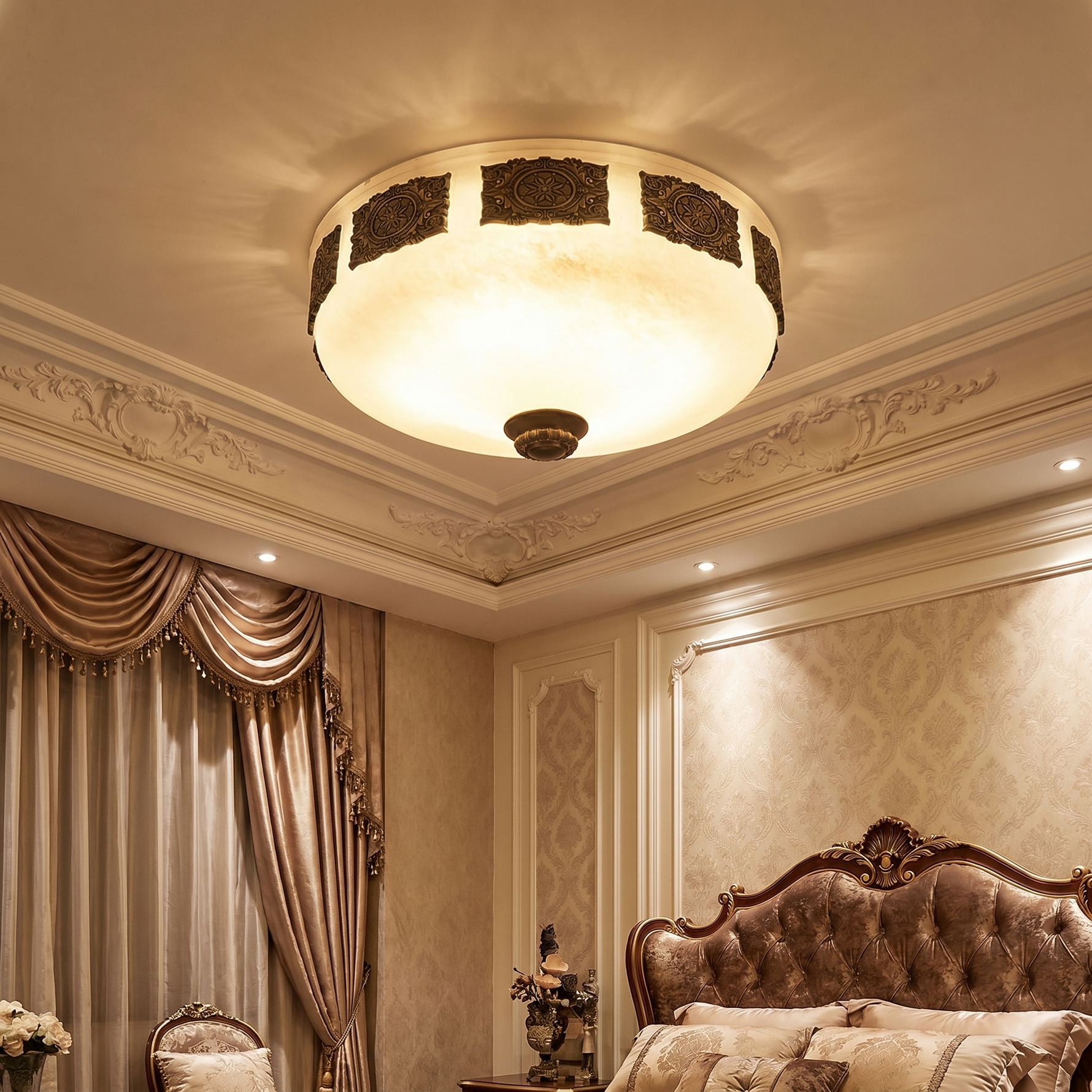 Antique Rim Ceiling Alabaster — D450 — mra-antique-rim-ceiling-d450-scene-2