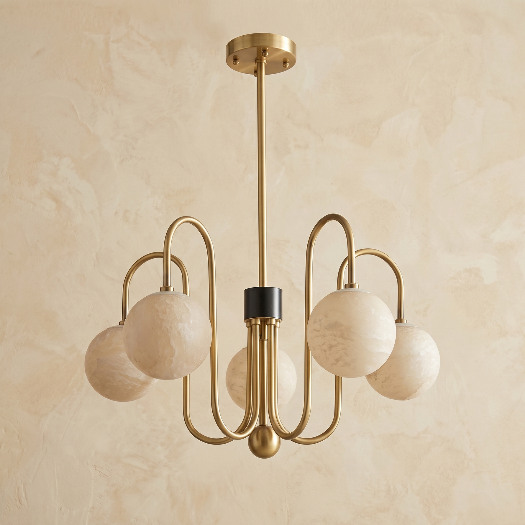 Brass Arc Alabaster Pendant Light — D710 — mra-brass-arc-91058-d710-dark