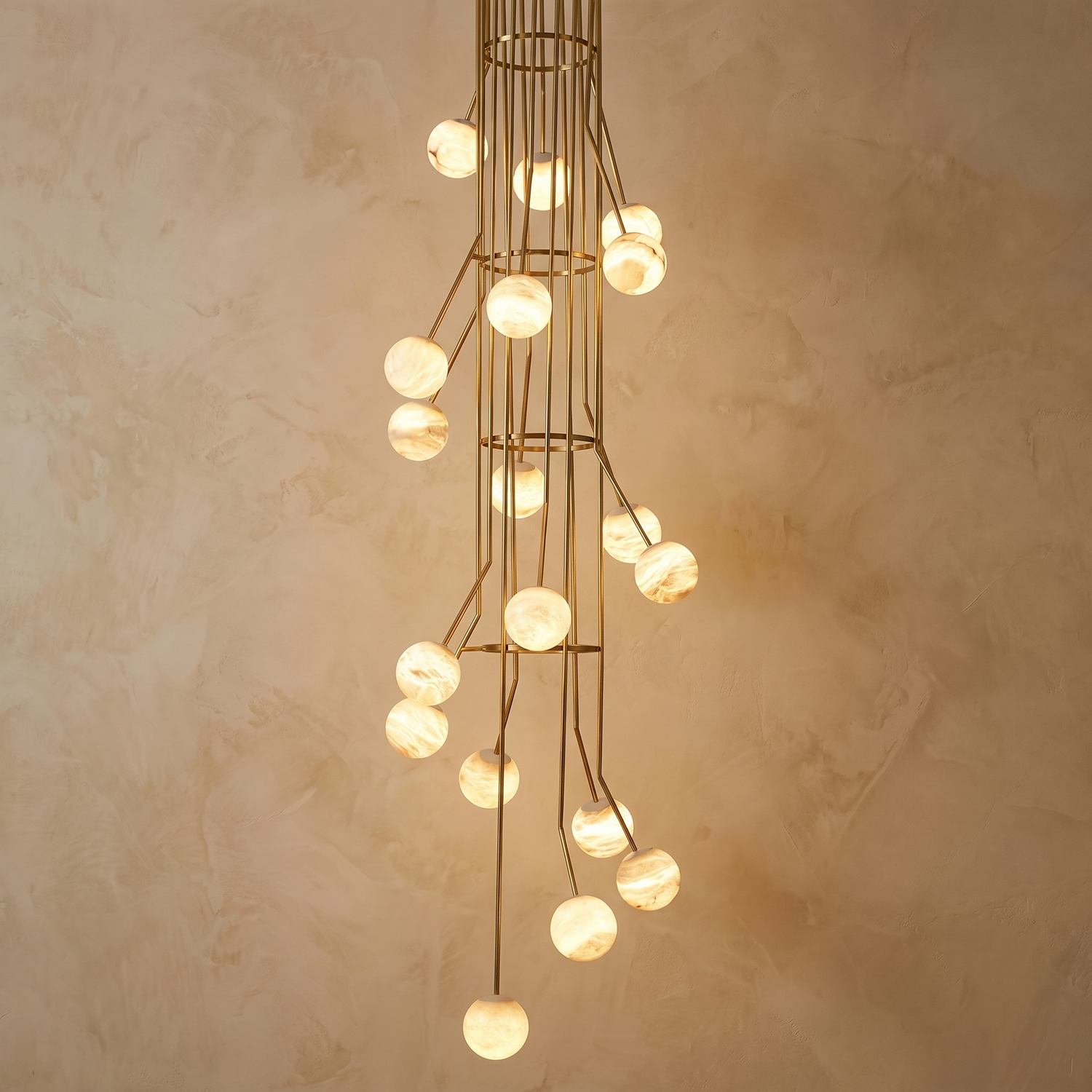 Brass Cascade Alabaster Pendant Light — D730 — mra-brass-cascade-91075-d730-product